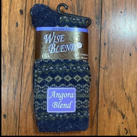 Wise Blend Angora Denim Color Socks, Size M, NWT - Picture 2 of 5